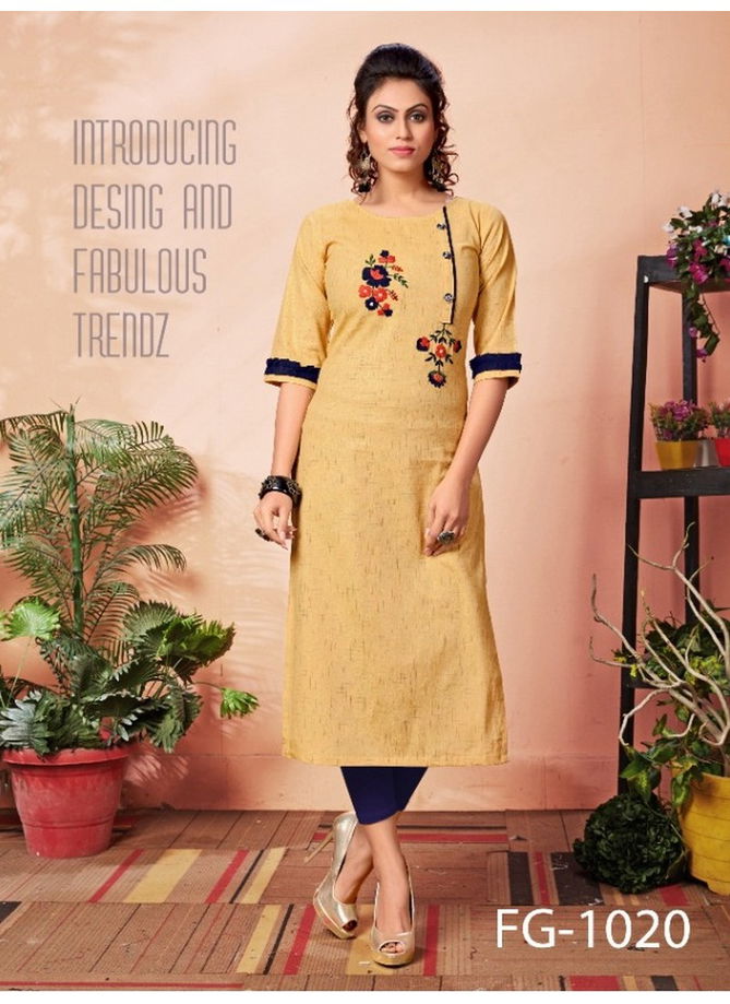 FG Krisha Vol-8 Latest Designer Pure Cotton Hand Work Party Wear Casual Wear Kurtis Collection 